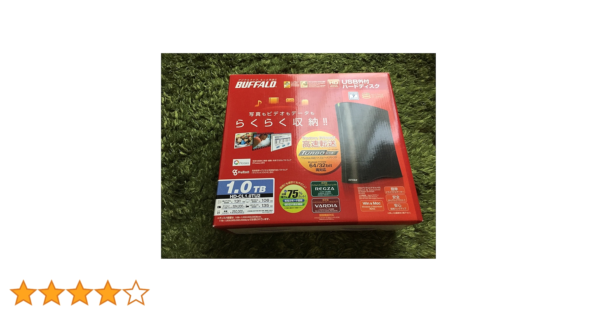 BUFFALO 1TB USB外付けハードディスク HD-CL1.0TU2 Amazon | BUFFALO ターボUSB機能/省電力モード搭載 外付け
